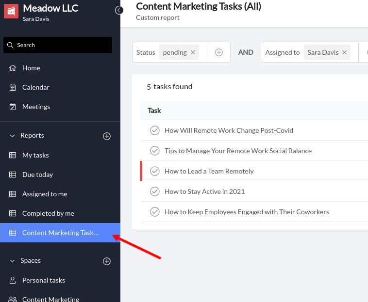 content marketing report in workast
