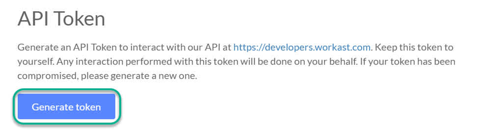 How to generate an API token