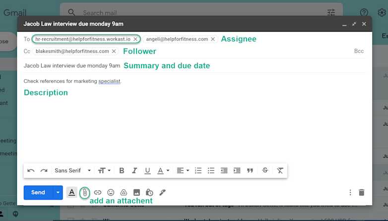 Using email to create a task | Help Center | Workast