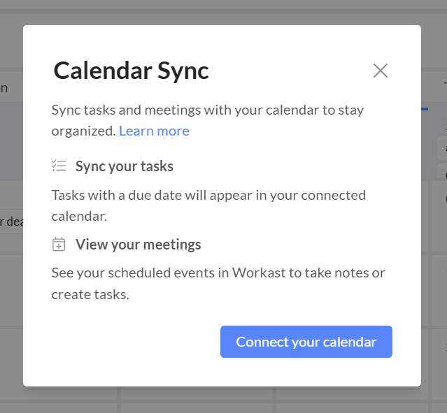 connect your calendar