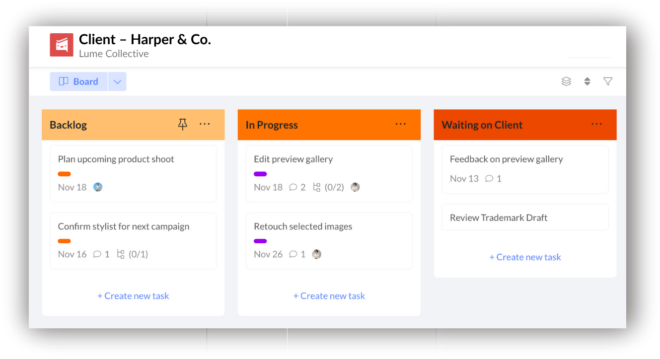 Client visibility without email chains