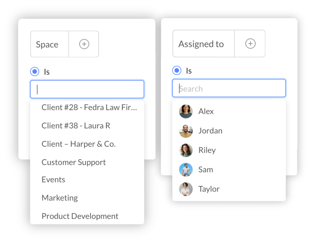 Track work across people, projects and clients