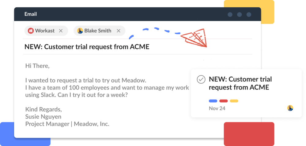 Manage tasks from your email inbox