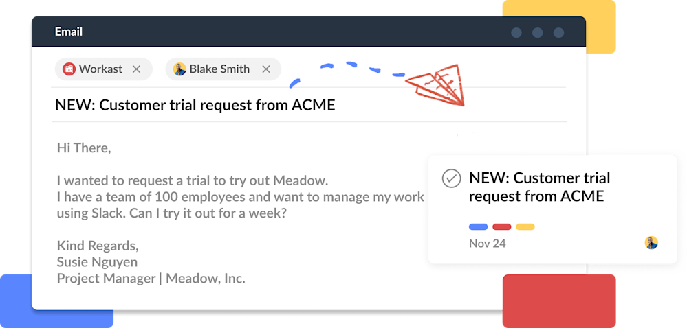 Manage tasks from your email inbox