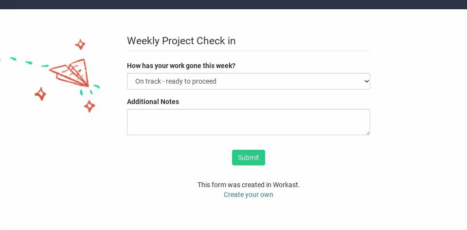 Create weekly checkin in slack