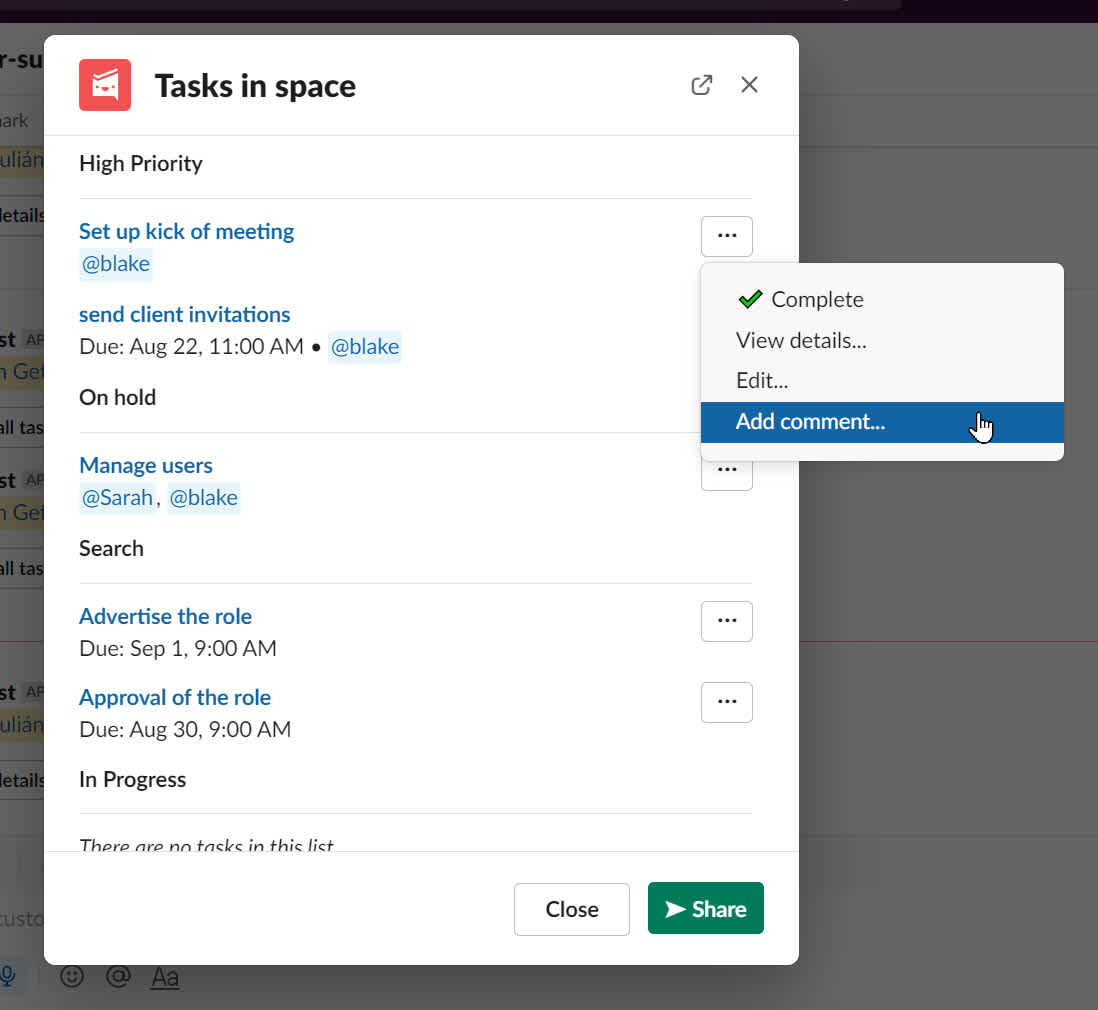 Message menus in Slack 3