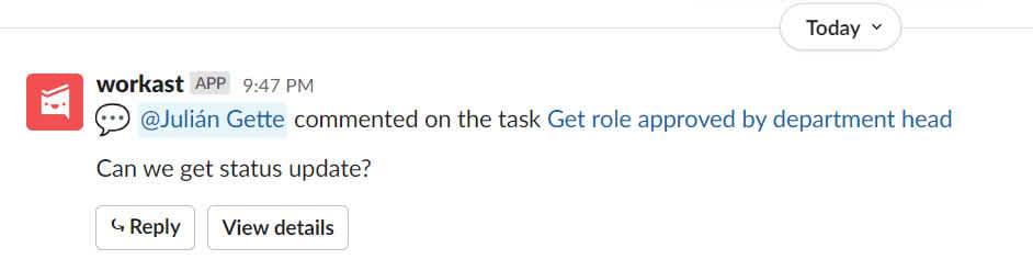 How to leave a comment on a task in Workast