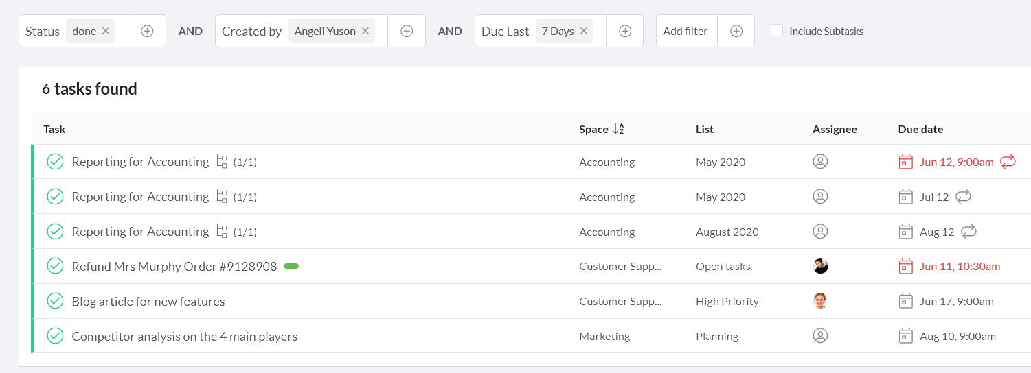 how to see completed tasks 6