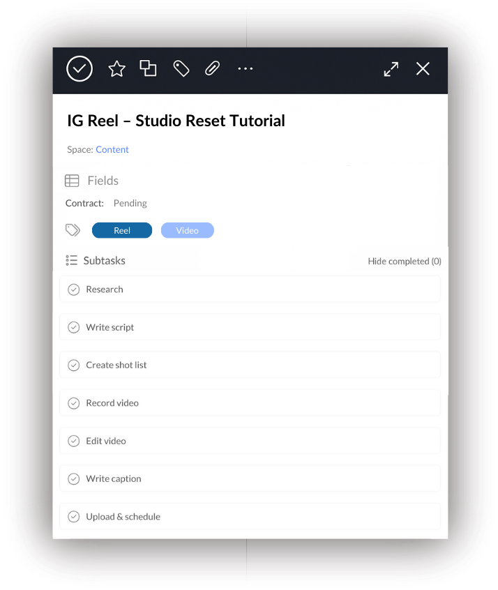 Automated content subtasks
