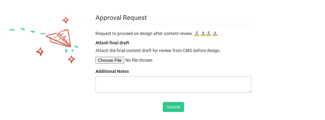 an approval request with emojis slack