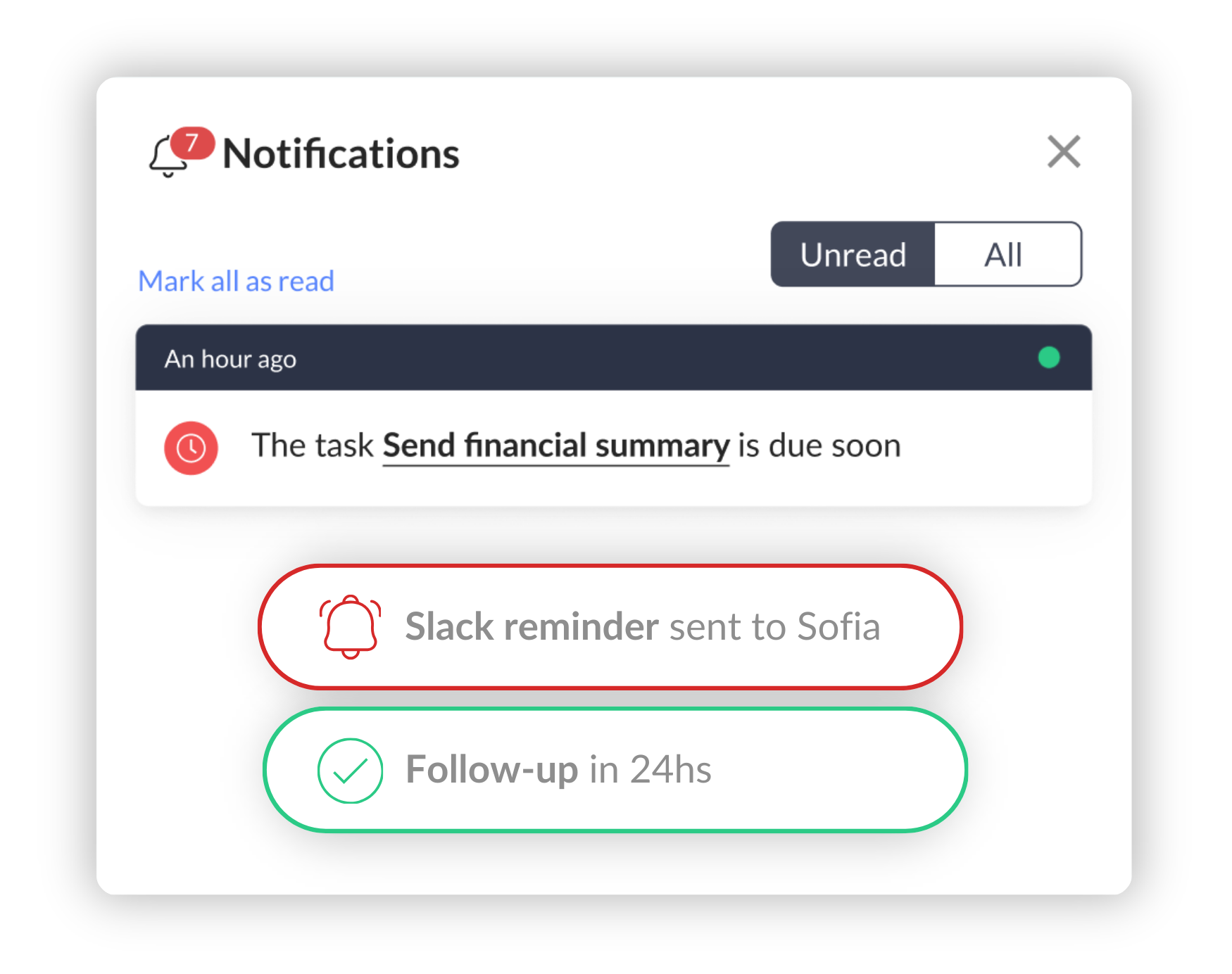 Handle reminders and follow-ups automatically