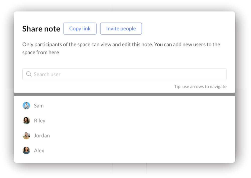 Share notes with your team