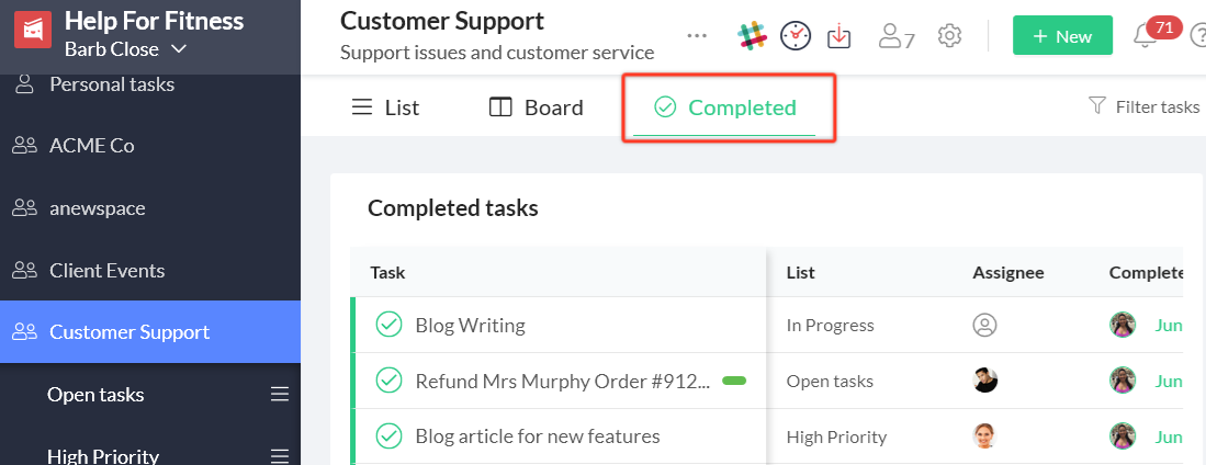 how to see completed tasks 2