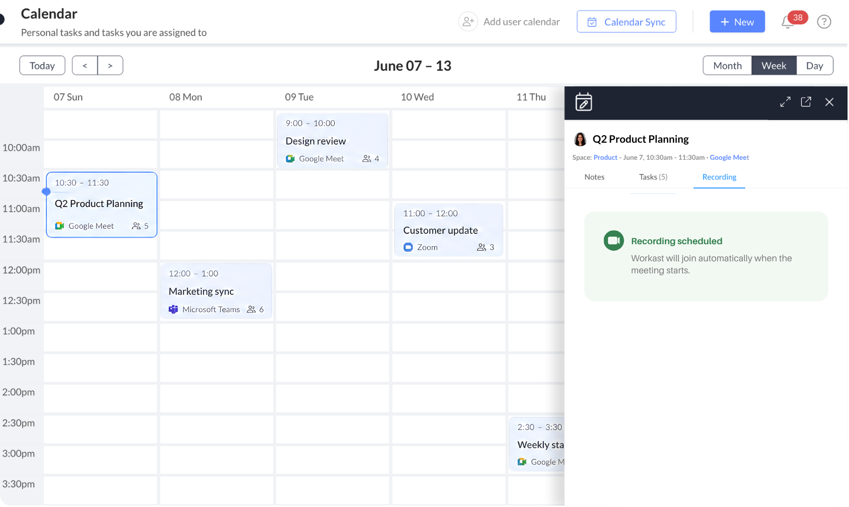 Sync your calendar. Capture every meeting.