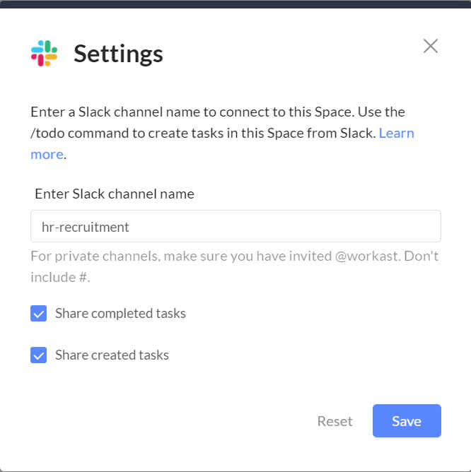 How to turn on or off task creation messages in Slack 3