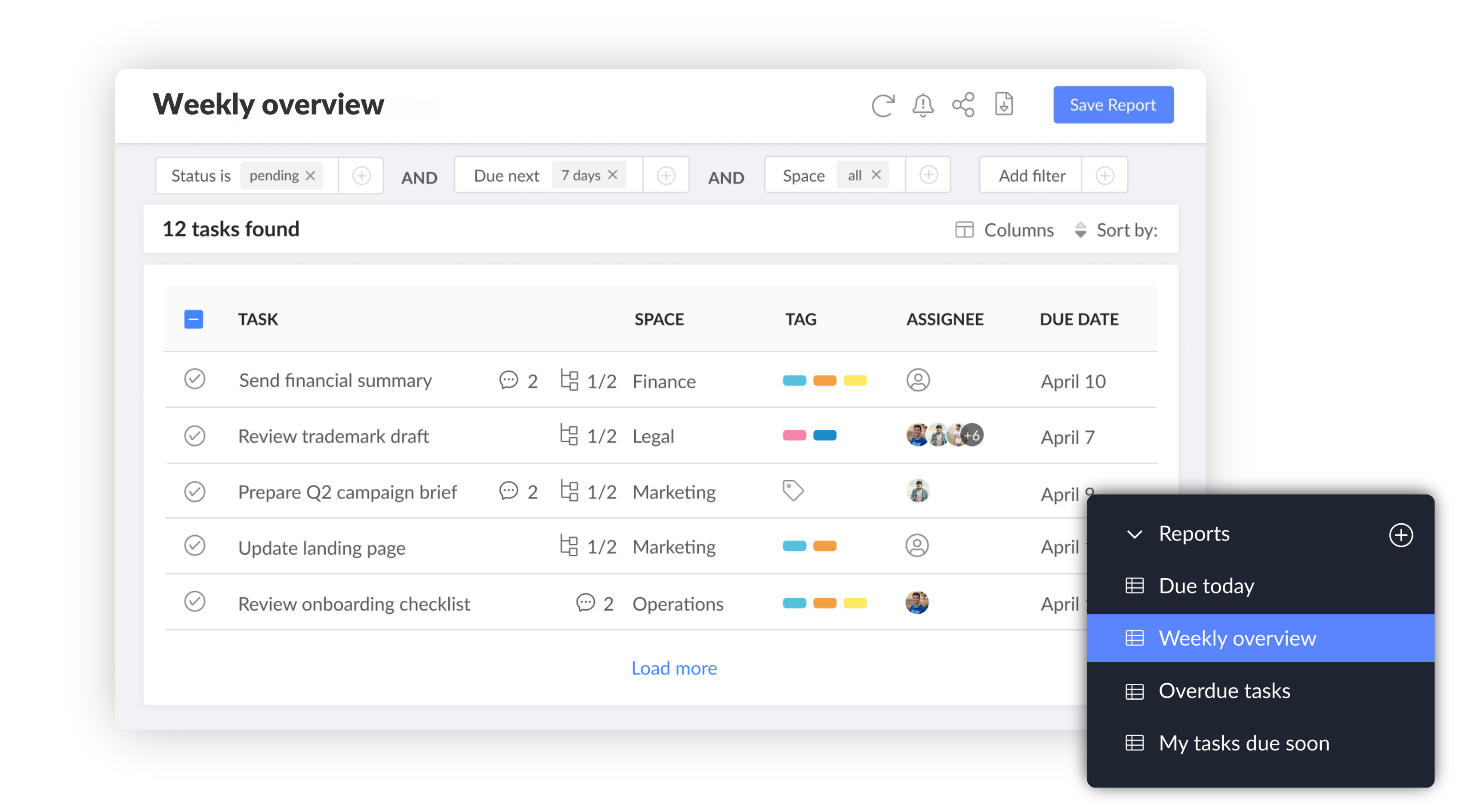 Reports that give you clear visibility
