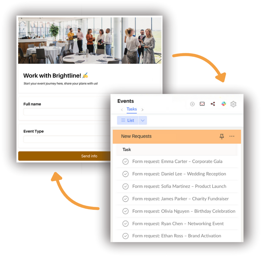 Intake forms for new events