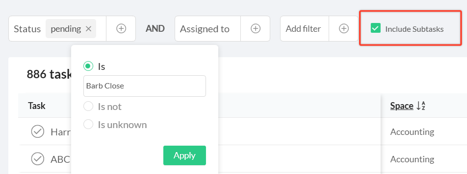 include subtask in custom report workast