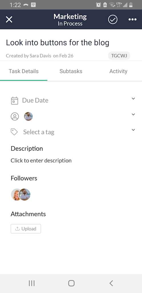 Click And Complete Task How to complete a task on Mobile | Help Center | Workast