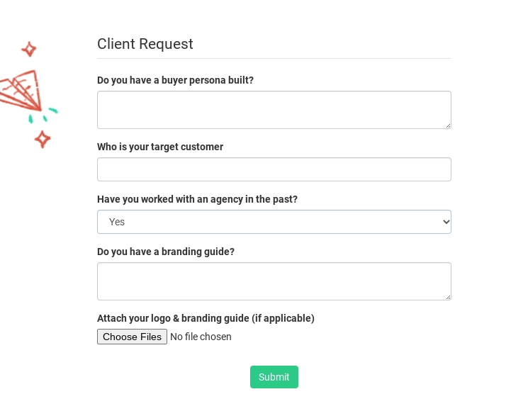 get client info from form on slack