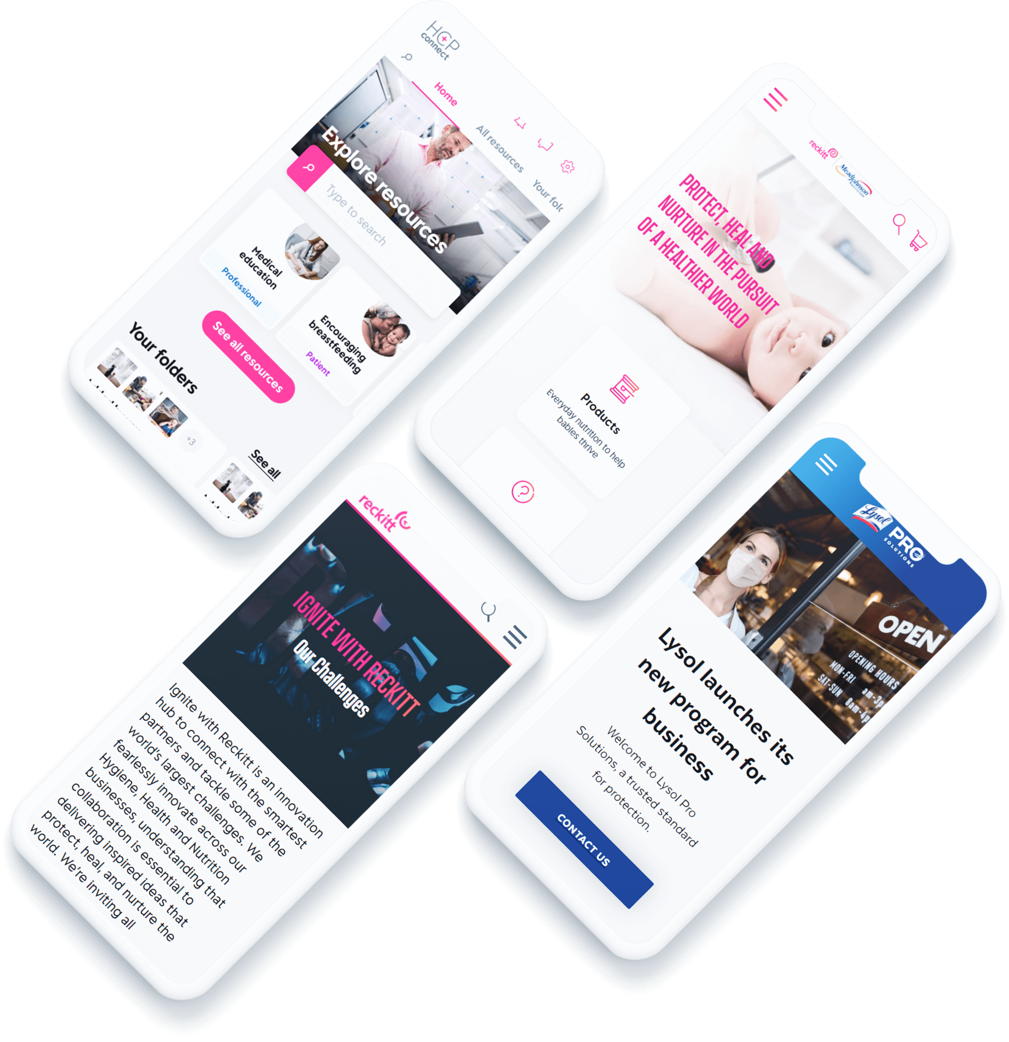 sobre projects shown on phones
