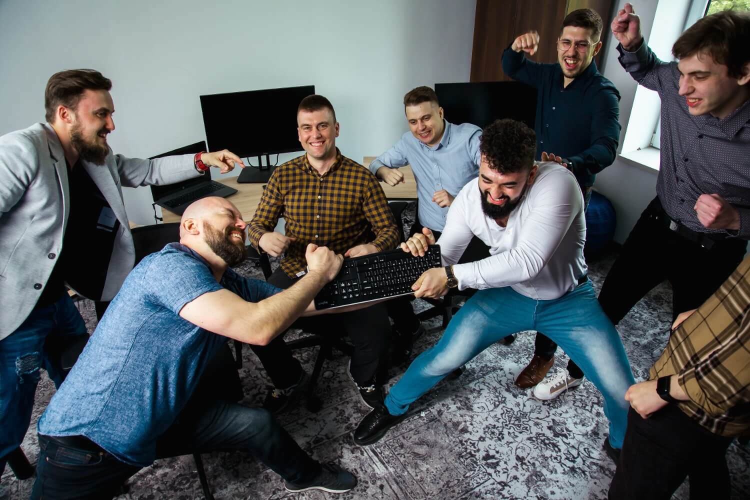 developers fighting for keyboard