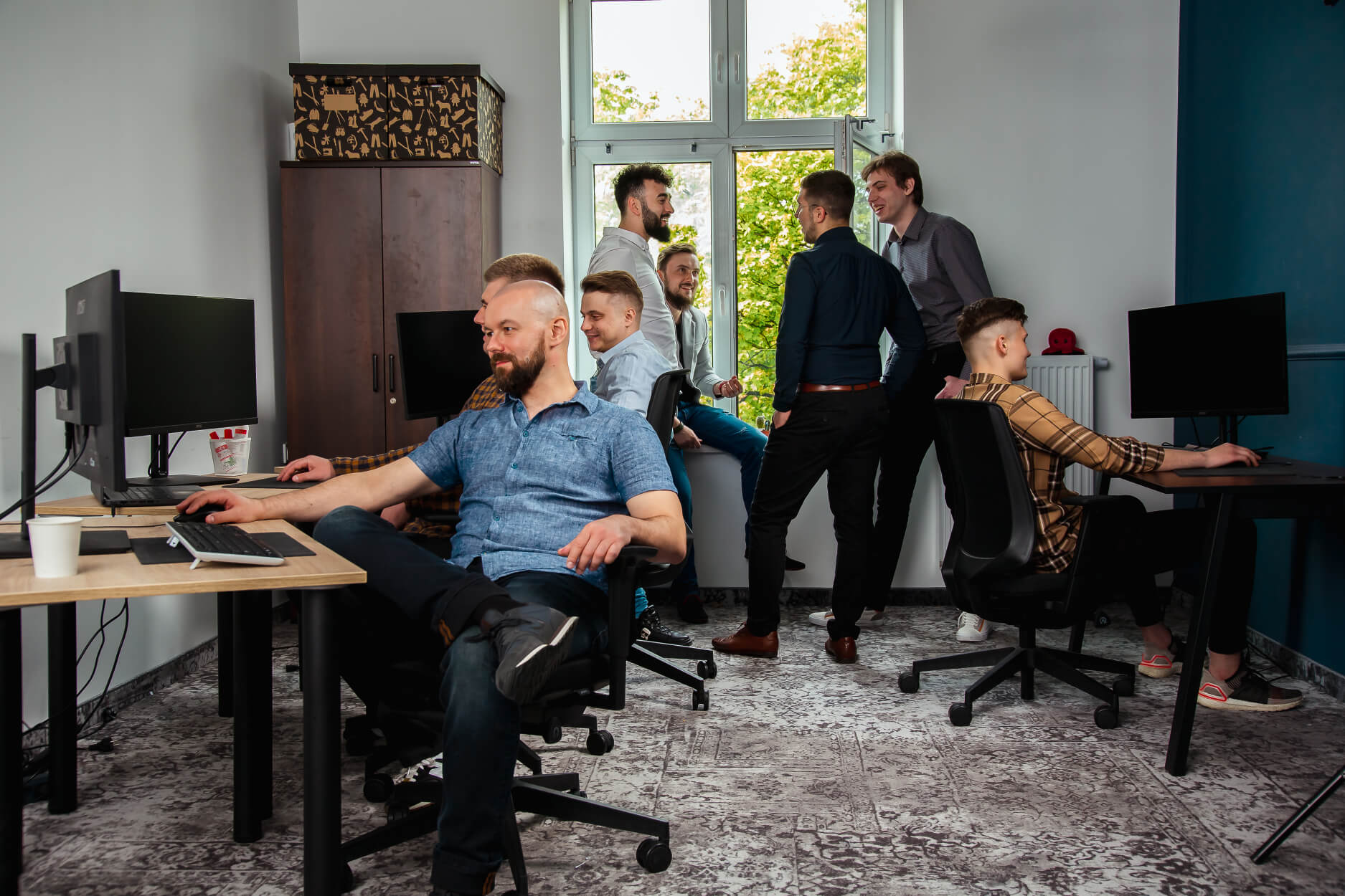 react team working at the office