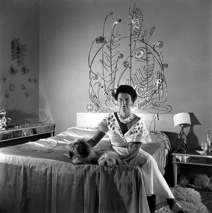 Mrs peggy guggenheim in her palace on the grand canal in venice  italy  1950