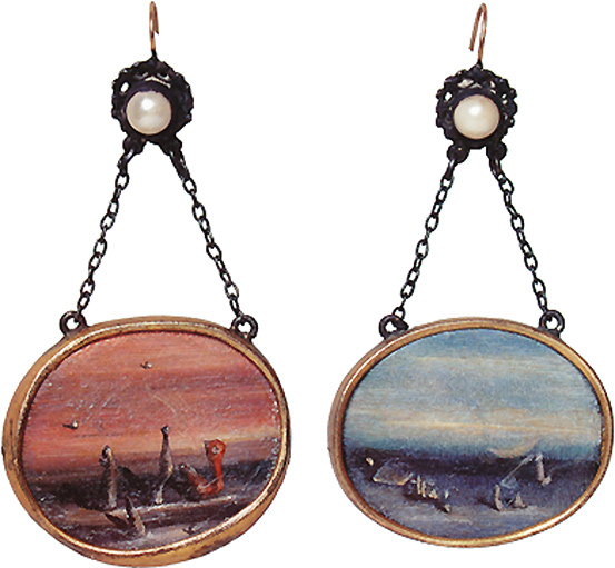 Yves tanguy  earrings for peggy guggenheim  ca. 1938. 