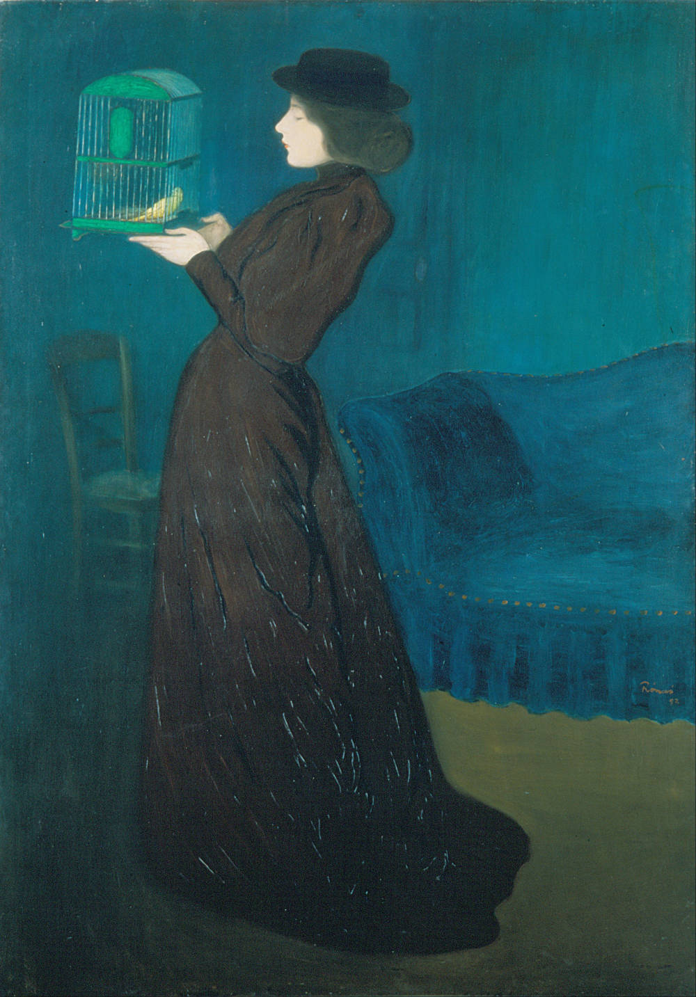Woman with a birdcage  1892 by jozsef rippl ronai.