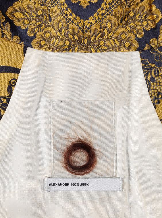  A Locket of Hair Inside an Alexander McQueen Jacket, "Dante" Collection - Fall/Winter 1996   