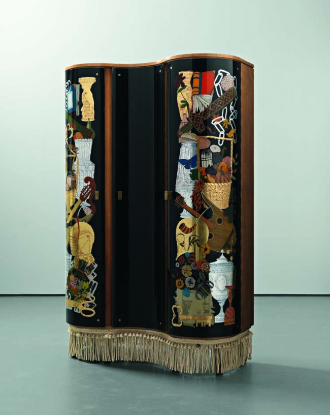 Gio ponti and piero fornasetti unique cabinet  1940