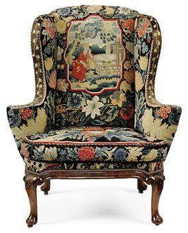 George 1 wing armchair  walnut  1720
