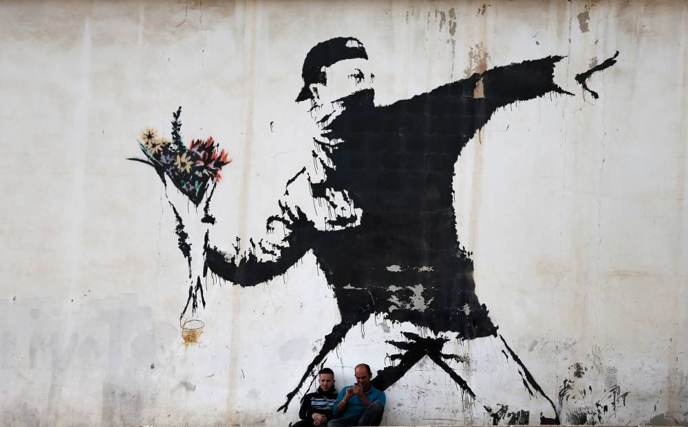  Banksy, Love is in the Air (Flower Thrower), 2003  