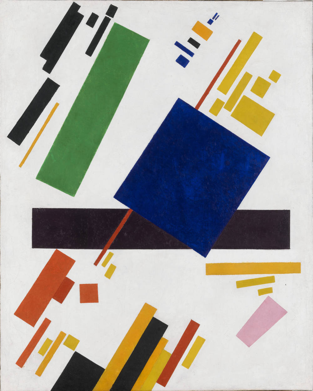 Kazimir malevich  suprematist composition  blue rectangle over the red beam   1916