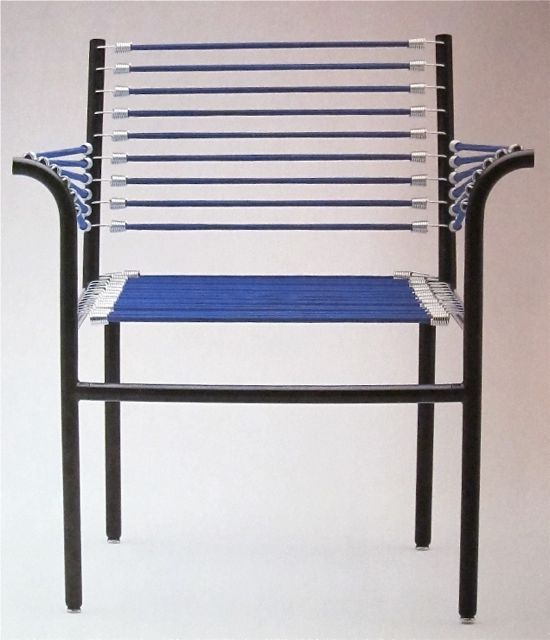 Rene   herbst fauteuil de repos  acier laque   et sandows re  e  dition formes nouvelles 1930