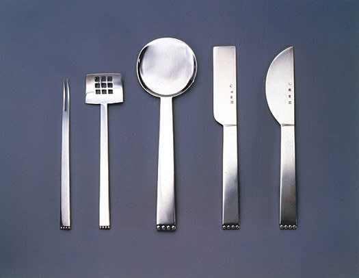  Wiener Werkstätte, Josef Hoffmann, Five Pieces from the 'Flat Model' Flatware Set, 1904–08 