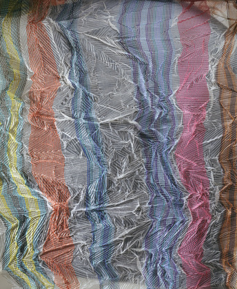 Crinkled sheer fabric by junichi arai