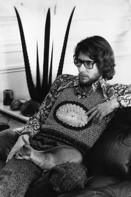 Yves saint laurent in a crochet vest