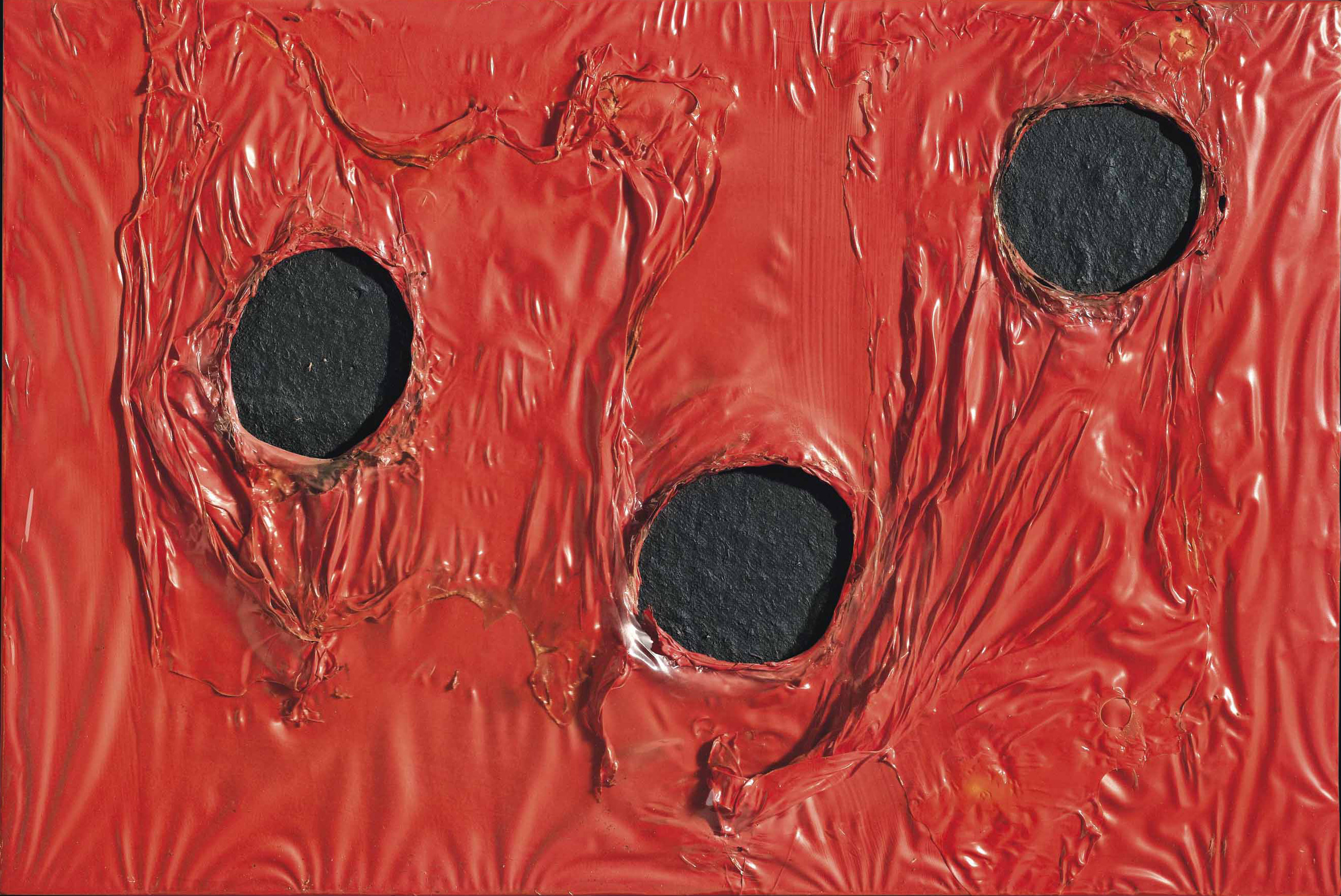 Alberto burri  rosso plastica  1968