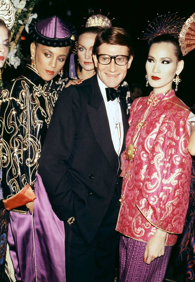 Yves saint laurent at the 1977  opium  perfume launch party