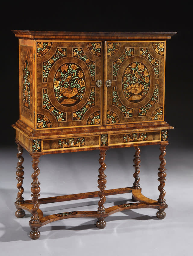 William and mary marquetry cabinet  1690