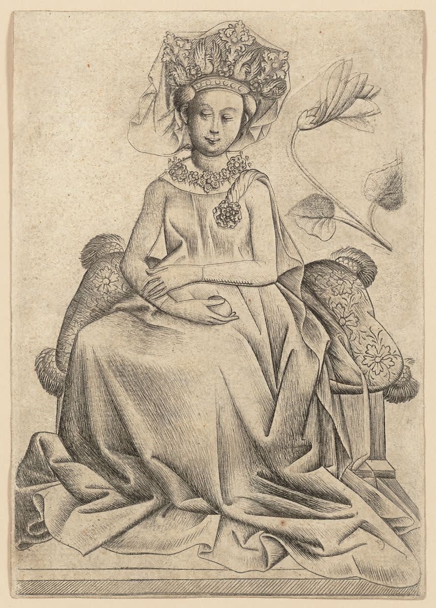  The Queen of Flowers, Master of the Playing Cards, German, 1435-40 