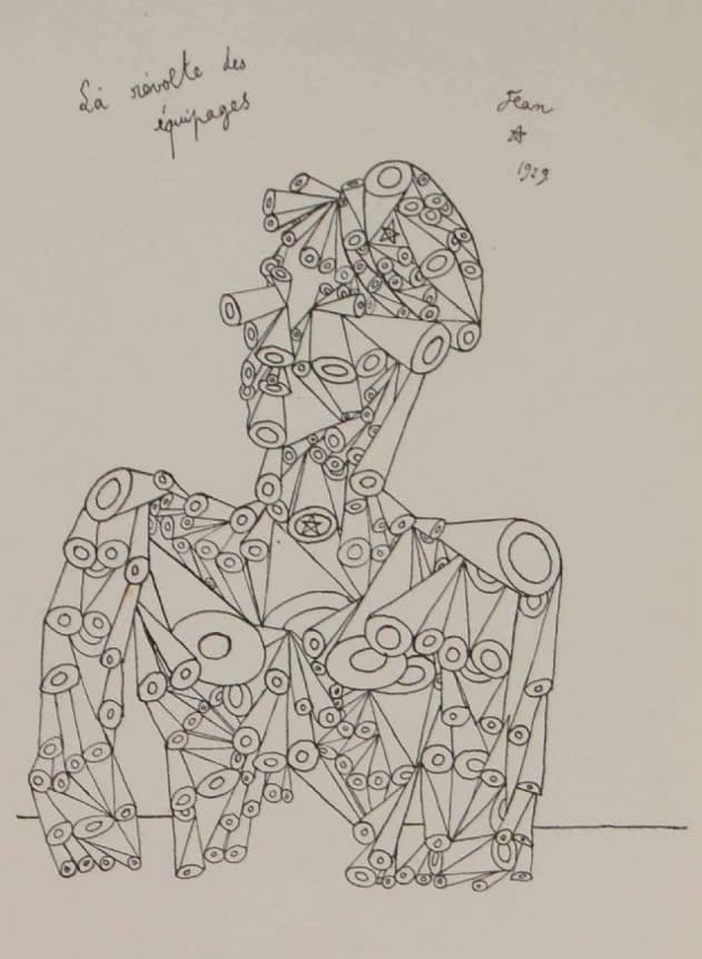 Jean cocteau opium drawing  1919  la r  volte des   quipages