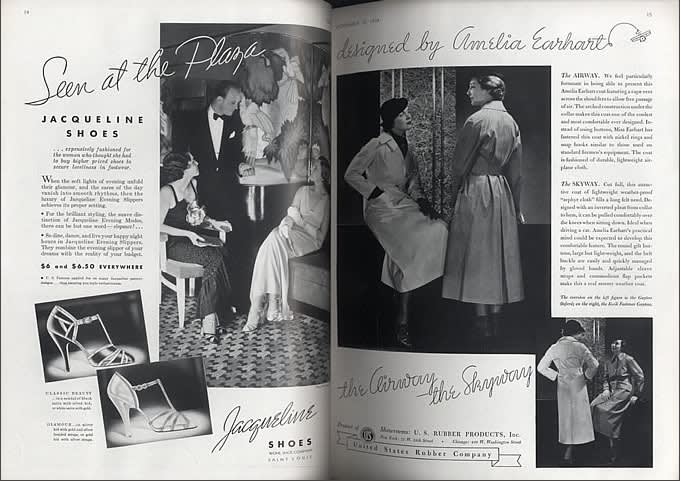  Amelia Earhart Designs , Advertisement/ Editorial in Vogue Magazine  