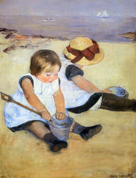  Mary Cassatt , Children Playing on the Beach, 1884 
