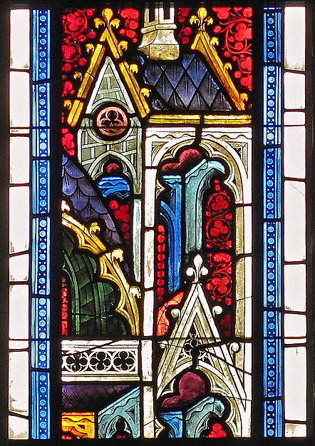 Stained glass architectural canopy  austrian  1390