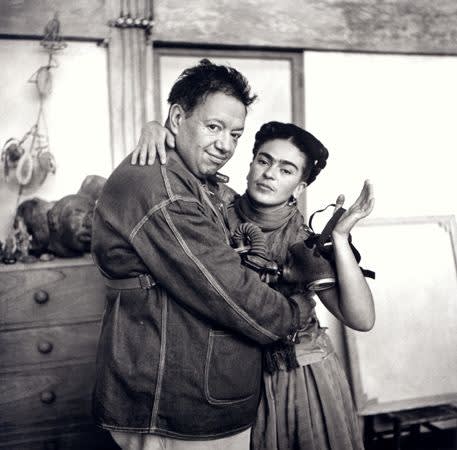  Frida Kahlo with Diego Rivera and Gas Mask , Nickolas Muray, 1939 