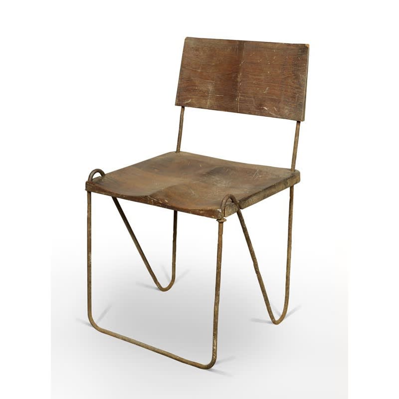 Pierre jeanneret  teak and iron chair  1953 54