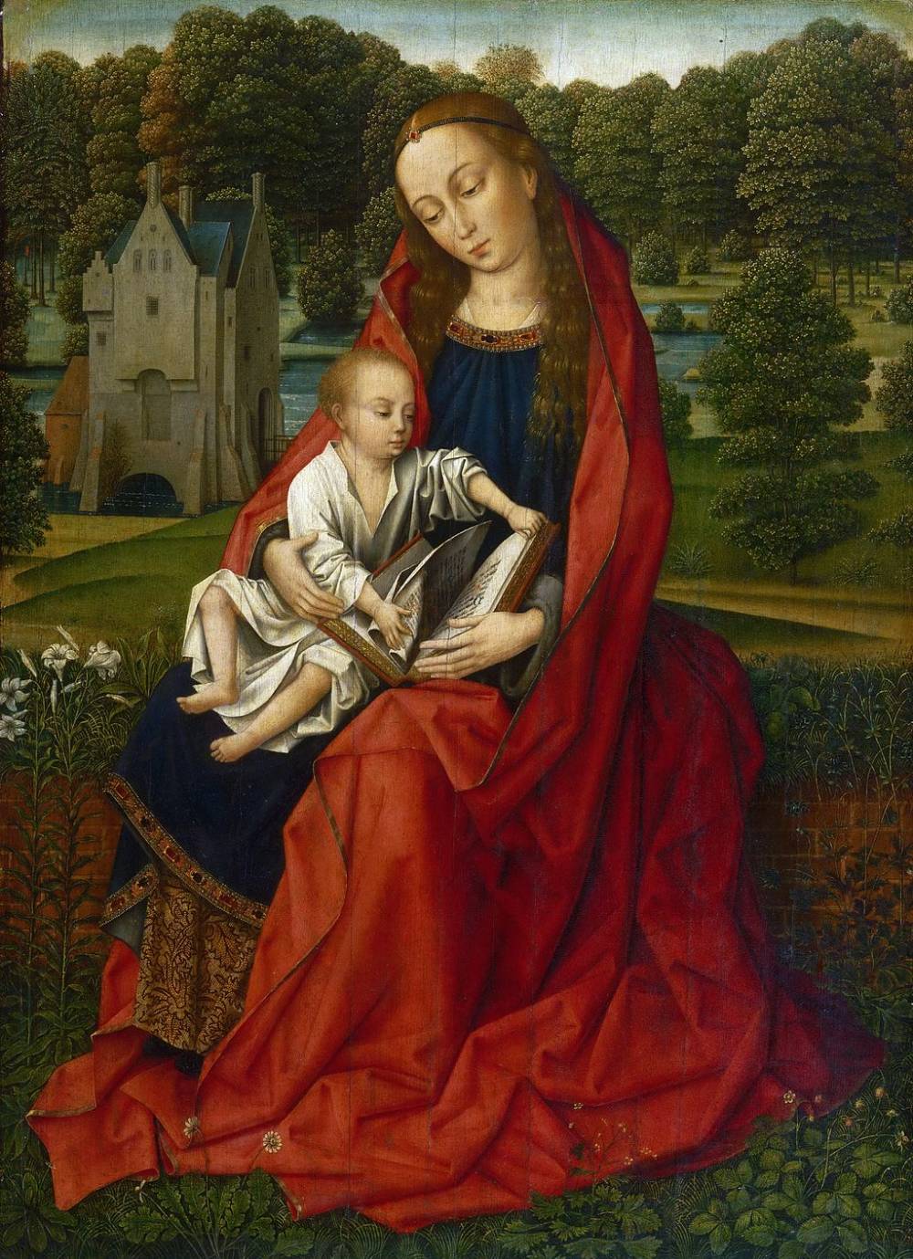  Master of the Embroidered Foliage, Virgin and Child in a Landscape, 1491 